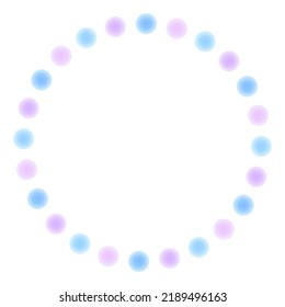 Simple and fluffy polka dot vector frame illustration.