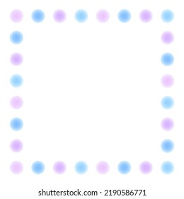 Simple and fluffy polka dot vector frame illustration.