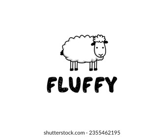 Simple Fluffy Sheep Logo Design Template