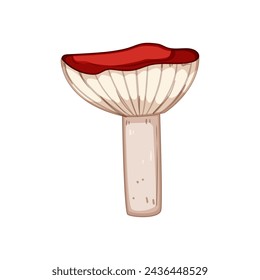 simple fly agaric cartoon. toadstool moss, fungus watercolor, amanita fungi simple fly agaric sign. isolated symbol vector illustration