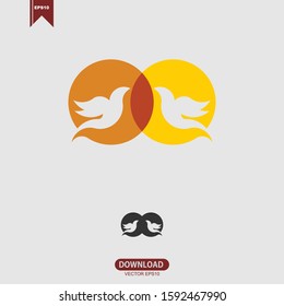 Simple fly bird icon logo vector design