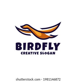 Simple Fly Bird Line Modern Logo Template