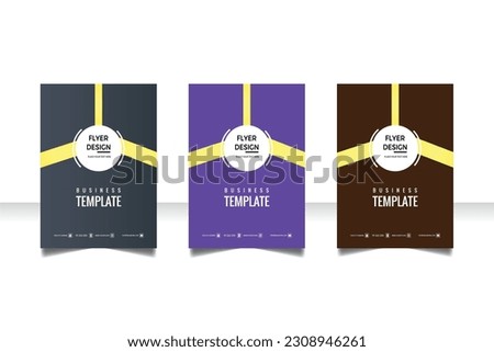 Simple flyer design. Black, blue, chololate color with golden color. business template.