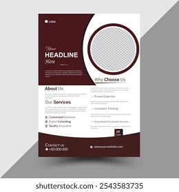 Simple flyer design with coffee color combination 