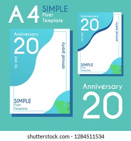 Simple Flyer design with two beautiful colours and gradations. Stylish and minimalist flat style