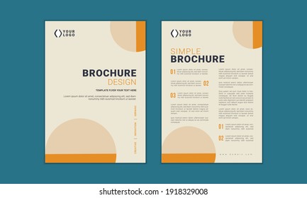 Simple flyer layout template, Brochure template, Orange color simple cover design Layout