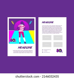 Simple flyer template for 80's event.