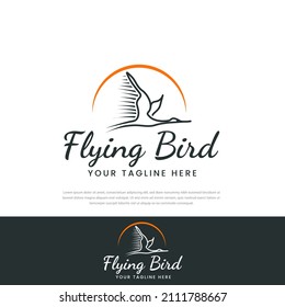 Simple flying bird abstract logo , template , vector design symbol Bird logo design