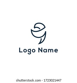 Simple flying bird line logo  ,simple and cool bird logo