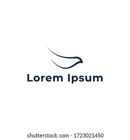 Logo simple de la línea de pájaros voladores, logotipo simple y fresco de las aves