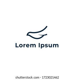 Einfaches Logo der fliegenden Vogellinie, einfaches und cooles Vogellogo