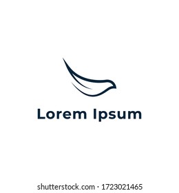 Simple flying bird line logo  ,simple and cool bird logo