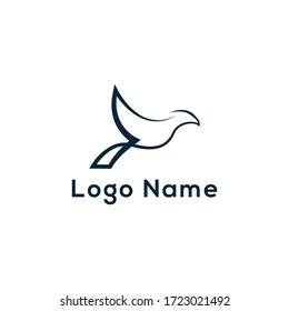 Simple flying bird line logo  ,simple and cool bird logo
