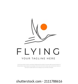 Símbolo de diseño de vector de diseño logotipo de pájaro volante simple monograma diseño de vectores diseño de logotipo de pájaro
