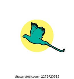 simple flying bird logo vector