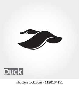 simple Flying duck, goose, swan logo art