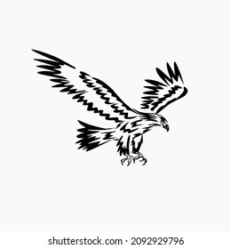 Simple flying eagle clip art vector. Eagle icon illustration isolated vector sign symbol