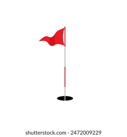 Simple flying golf flag vector illustration.