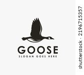 Simple Flying Goose logo icon vector on white background
