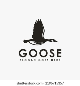 Simple Flying Goose Logo Icon Vector On White Background