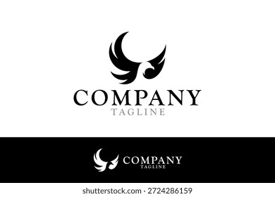 Simple flying hawk or falcon logo vector