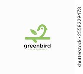 simple flying leaf eco green bird logo icon symbol design template illustration inspiration