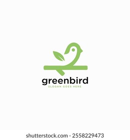 simple flying leaf eco green bird logo icon symbol design template illustration inspiration