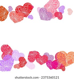 Simple flying red hearts scatter for invitation card. Element of Design for Cards, Banners, Posters, Flyers.
