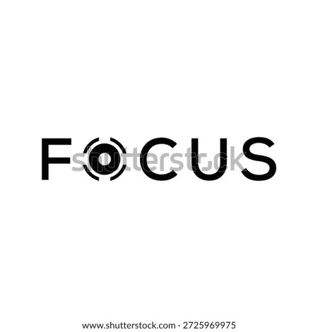 simple focus logo design, typography text focus graphic vector, word mark focus symbol icon concept