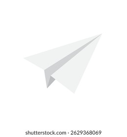 Simple folded paper plane isolated icon, creativity concept