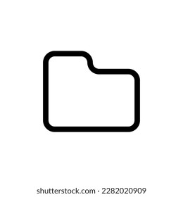 Simple Folder Icon Symbol Black Outline High Quality Vector. EPS10