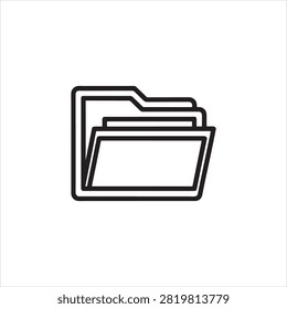 Simple folder icon with three stacked documents illustration design