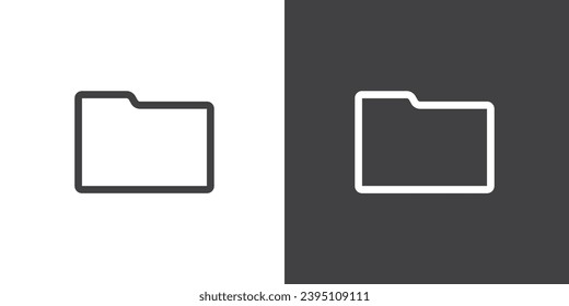 Simple folder icon vector design element,  Folder Icon in trendy line style isolated on black and white background.