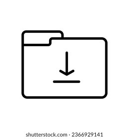 Simple folder icon vector for download, save, accept icon. Folder line icon vector illustration for graphic design, UI, or digital web.