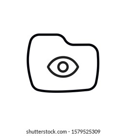 Simple folder line icon. Stroke pictogram. Vector illustration isolated on a white background. Premium quality symbol. Vector sign for mobile app and web sites.