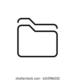 Simple folder line icon. Stroke pictogram. Vector illustration isolated on a white background. Premium quality symbol. Vector sign for mobile app and web sites.