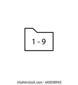 Simple folder sort by numbers editable icon. Icon for web or mobile interfaces