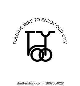 simple folding bike logo vector