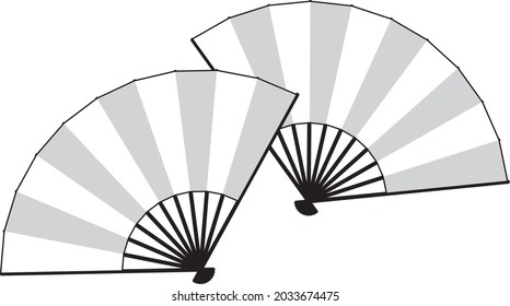 Ein einfacher Faltenventilator, der für die Kartendekorationen, Tänze, Kimono usw. des Neujahrs und Neujahres verwendet werden kann.
