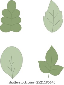 Simple Foliage Leaf Leaves Set Go Green Organic Icon 