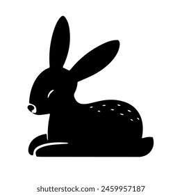 Simple Folk Art Rabbit Silhouette