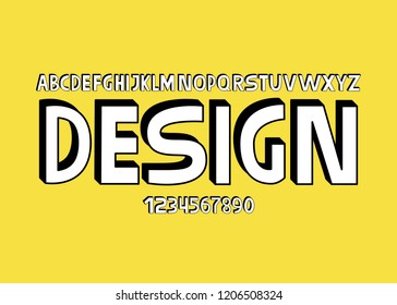 Simple font. Modern face. Vector typography illustration. Alphabet design for logo, lettering and prints.