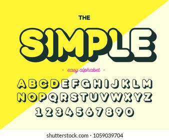 Simple font modern typography. Alphabet trend style for printing, decoration, t shirt, animation, video, poster, promotion, book. Cool font. Vector Illustration 10 eps