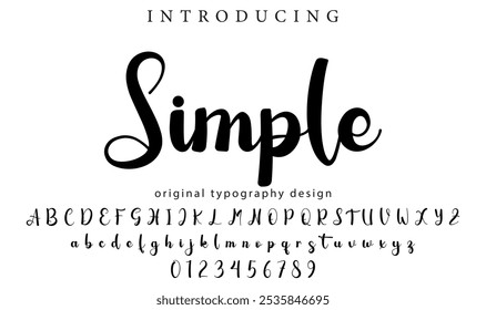 Simple Font Stylish brush painted an uppercase vector letters, alphabet, typeface