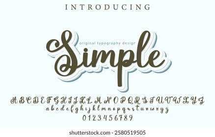 Simple Font Stylish brush painted an uppercase vector letters, alphabet, typeface