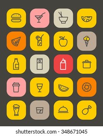 Simple foob icons collection isolated on white. Flat design icons