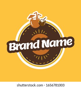 Un sencillo logotipo de comida y bebida que se adapta al restaurante de la playa.