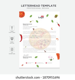 Simple  food creative modern letterhead templates for project design, Vector illustration