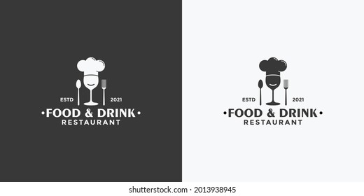 simple food and drink vintage style logo design for your restaurant