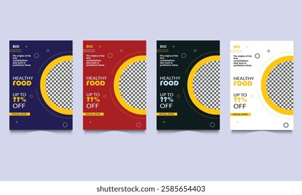 simple food flyer 4 types of colour
